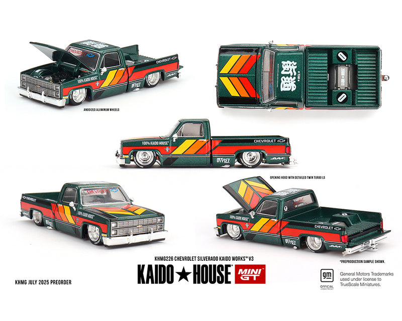 MINI GT KAIDO HOUSE CHEVROLET SILVERADO (GREEN)***PRE ORDER