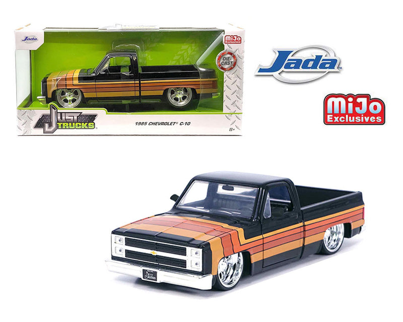 JADA - 1/24 1985 CHEVROLET C10 "BLACK w/STRIPES" PARADOX WHEELS
