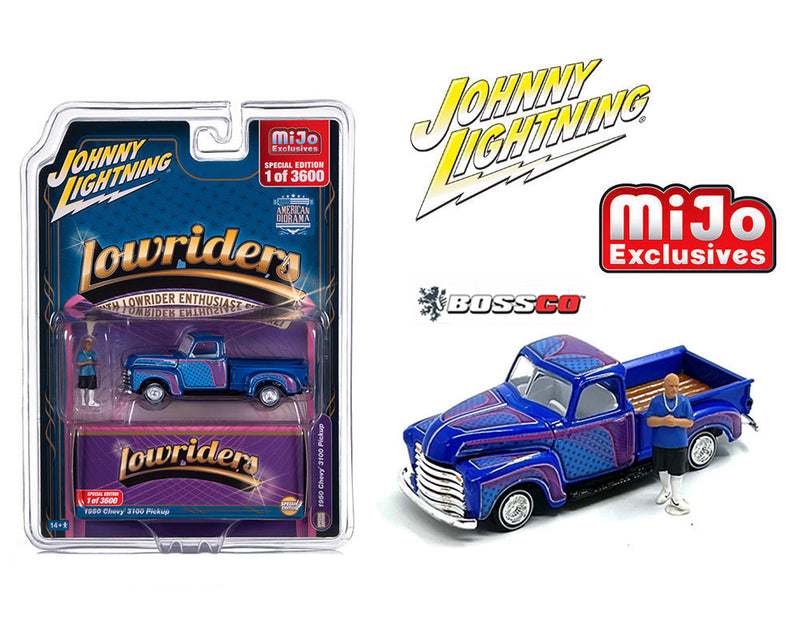 JOHNNY LIGHTNING - '50 CHEVROLET PICKUP LOWRIDER "BLUE"