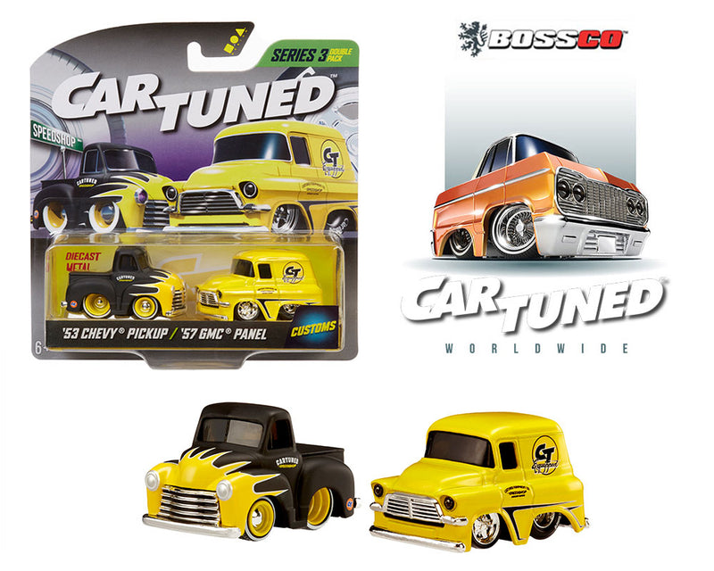 MGA 1/64 CAR TUNED SERIES 3 '53 CHEVROLET PICK UP /'57 GMC PANEL (2 PACK)