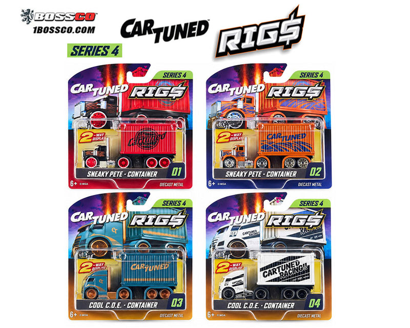 MGA 1/64 CAR TUNED CONTAINER RIGS SERIES 4 ASSORTMENT of 4 PCS ***PRE ORDER