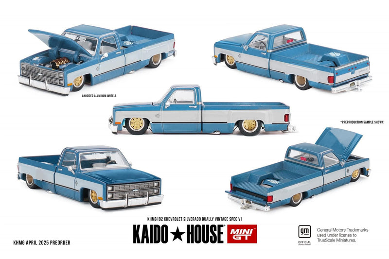 MINI GT KAIDO HOUSE CHEVROLET SILVERADO DUALLY V1 (BLUE) ***PRE ORDER