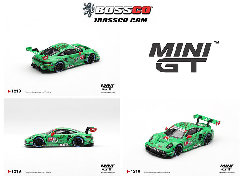 MINI GT - PORSCHE 911 GT3 R (992) #77 IMSA 2025 AO RACING SEBRING "GREEN ***PRE ORDER