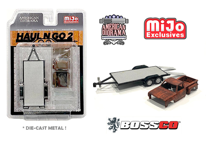 AMERICAN DIORAMA - 1/64 TRAILER with RUSTED TRUCK