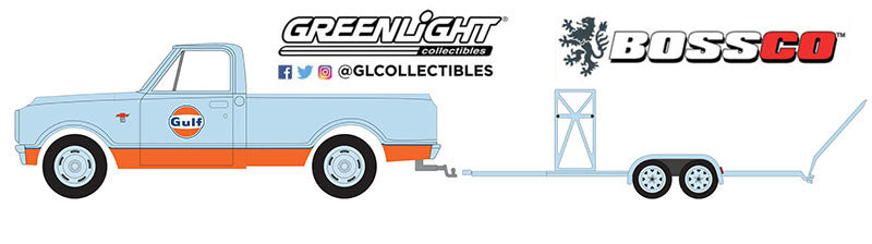 GREENLIGHT - 1968 C-10 SHORTBED "GULF" with TRAILER