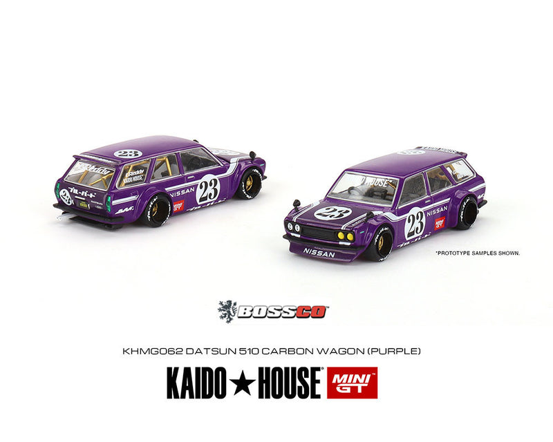 MINI GT - KAIDO HOUSE X DATSUN 510 WAGON "CARBON FIBER" PURPLE