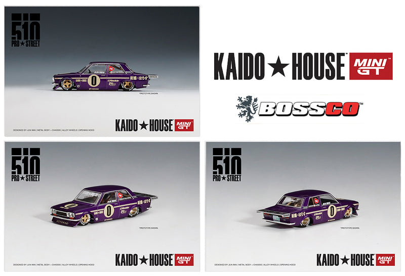 MINI GT - KAISDO HOUSE DATSUN 510 PRO STREET "PURPLE"