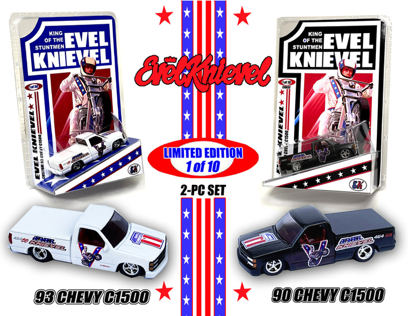 CUSTOM CHEVY 454 SS BLACK & WHITE SET "EVEL KNIEVEL"