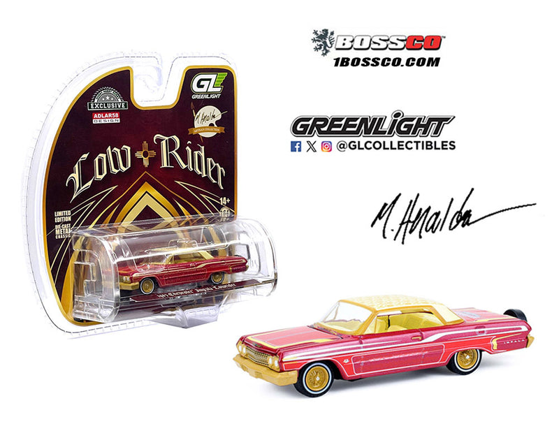 GREENLIGHT 1963 CHEVROLET IMPALA LOW RIDER "MET. RED"