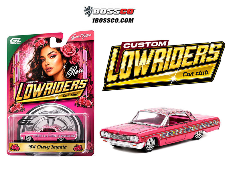 GREENLIGHT - '63 CHEVROLET IMPALA CUSTOM LOWRIDERS "ROSE" *** PRE ORDER