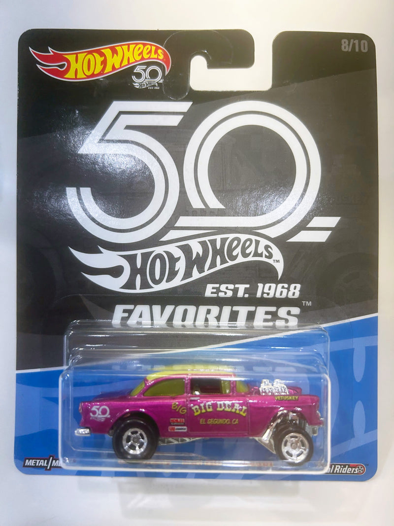 HOT WHEELS - '55 CHEVY BEL AIR GASSER 50th REAL RIDERS PURPLE