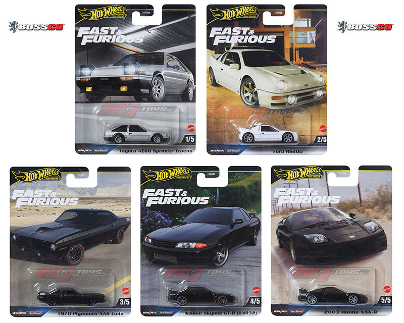 HOT WHEELS - FAST & FURIOUS 2024 "E" CASE (SET of 5)