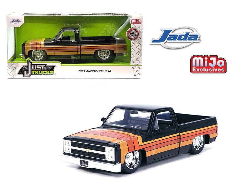 JADA - 1/24 1985 CHEVROLET C10 "BLACK w/STRIPES" RALLY WHEELS