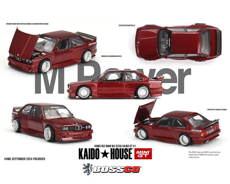 MINI GT KAIDO HOUSE BMW M3 (E30) "METALLIC RED"