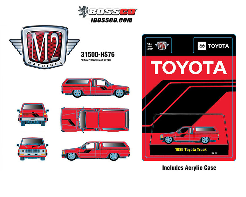 M2 '85 TOYOTA TRUCK W/CAMPER SHELL "RED" ***PRE ORDER
