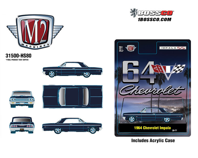 M2 '64 CHEVROLET IMPALA HARD TOP "DAYTONA BLUE" ***PRE ORDER