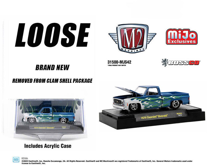 M2 '79 CHEVROLET SILVERADO "BLUE with FLAMES" ***LOOSE***