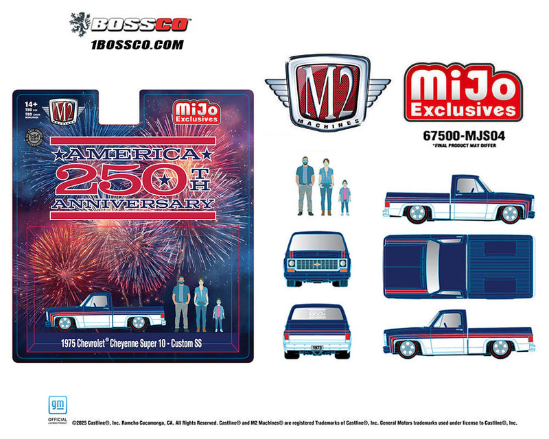M2 '75 CHEVROLET CHEYENNE SUPER 10 "250TH" W/FIGURES ***PRE ORDER