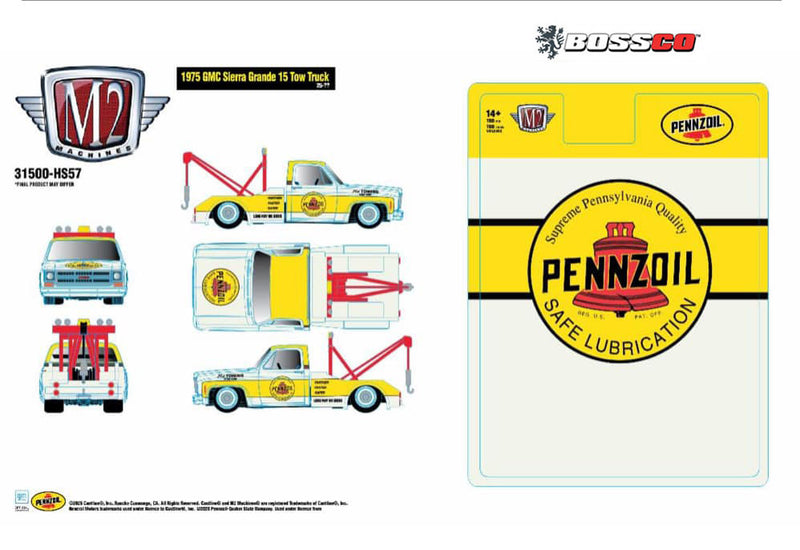 M2 '75 GMC SIERRA GRANDE 15 TOW TRUCK "PENNZOIL" ***PRE ORDER
