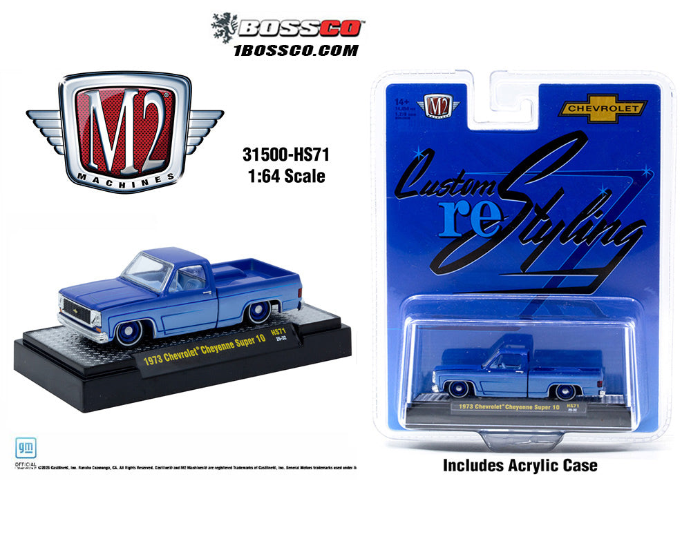 M2 Machines 1/64 1973 Chevrolet Cheyenne Super 10 - Set Capt. & Maj. Square Body Verde - Foto 4