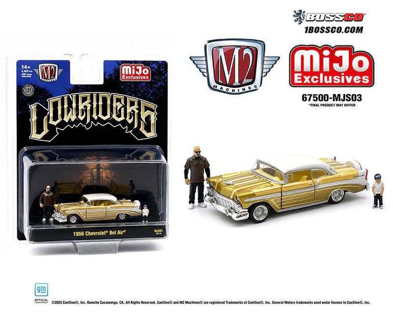 M2 '56 CHEVROLET BEL AIR LOWRIDER "GOLD" W/FIGURES