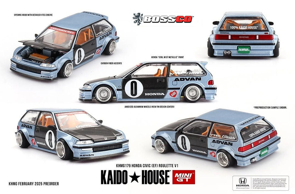 MINI GT KAIDO HOUSE HONDA CIVIC(EF) KAIDO ROULETTE V1 