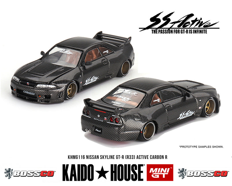 MINI GT - KAIDO HOUSE NISSAN SKYLINE GT-R (R33) "ACTIVE CARBON R"
