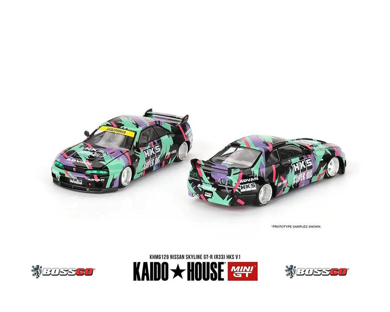 MINI GT KAIDO HOUSE NISSAN SKYLINE GT-R (R33) "HKS"