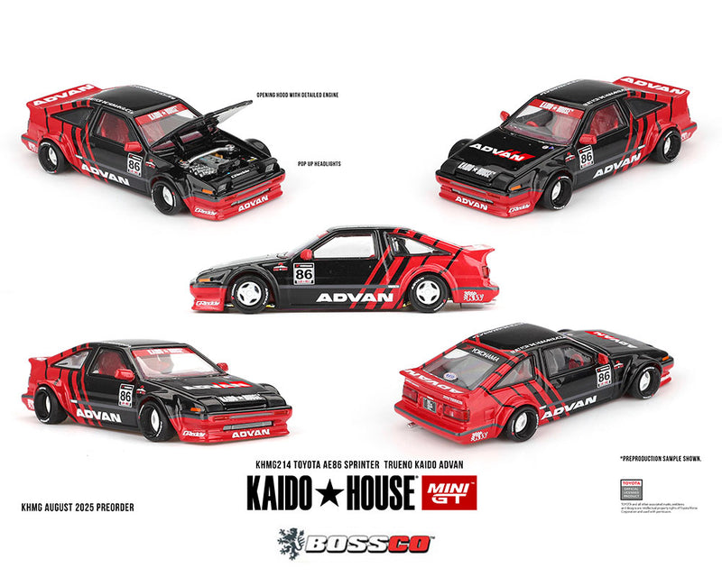 MINI GT - KAIDO HOUSE TOYOTA AE86 SPRINTER TRUENO "ADVAN" ***PRE ORDER