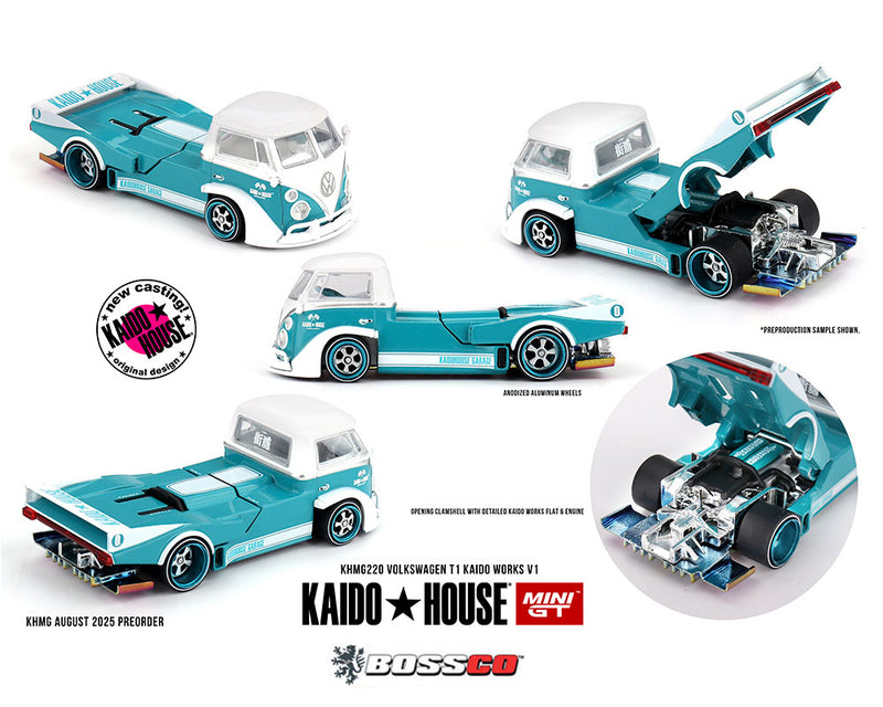 MINI GT KAIDO HOUSE VOLKSWAGEN T1 (TURQUOISE) ***PRE ORDER