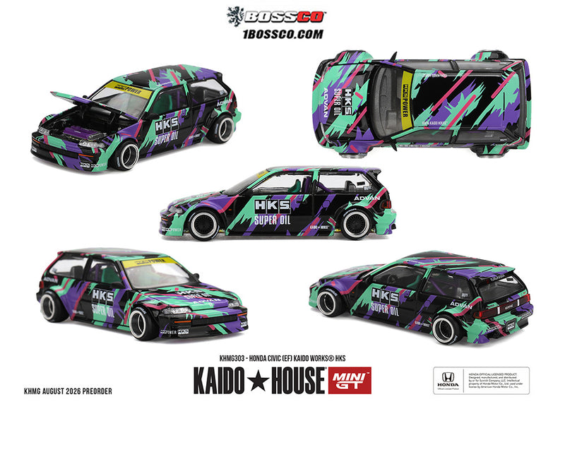 MINI GT KAIDO HOUSE HONDA CIVIC(EF) WORKS V2 "HKS" ***PRE ORDER