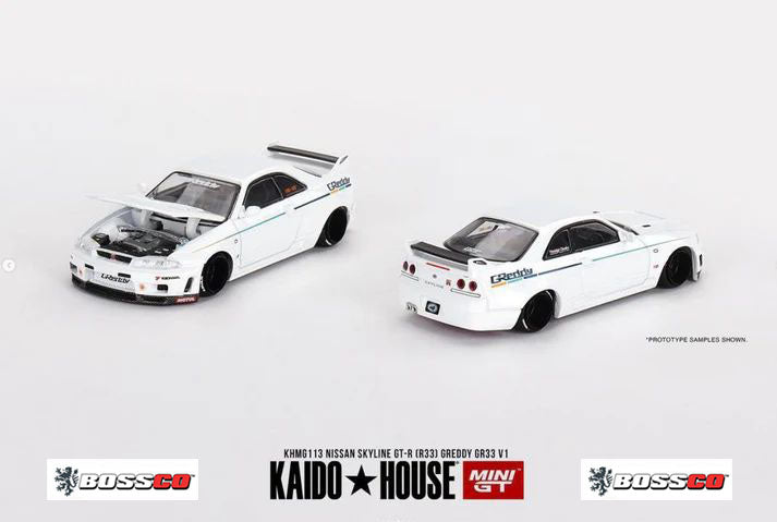 MINI GT - KAIDO HOUSE NISSAN SKYLINE GT-R (R33) "GREDDY"