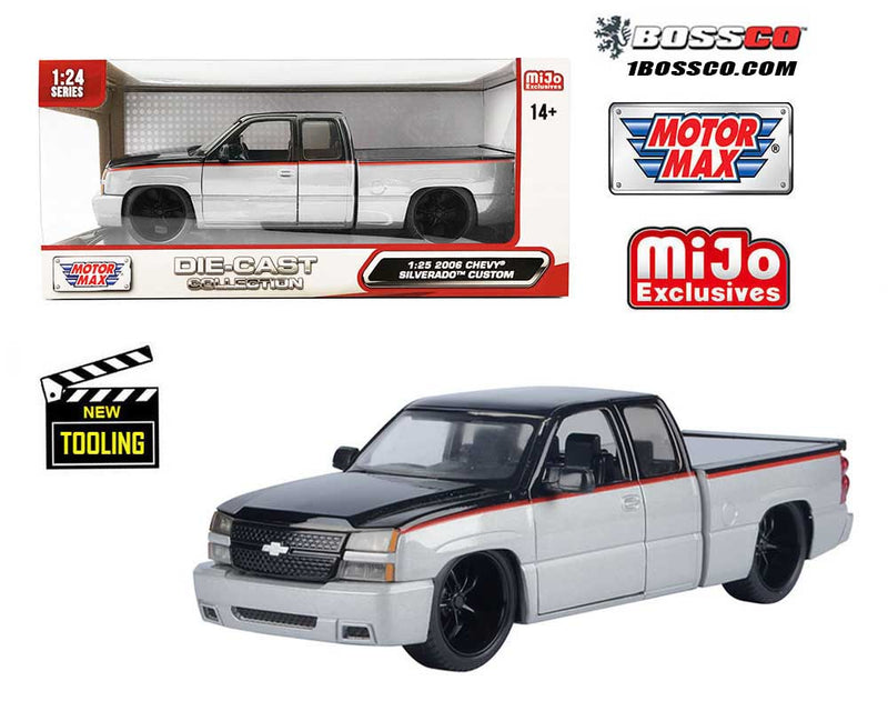 MOTOR MAX - 1/25 2006 CHEVROLET SILVERADO "SILVER / BLACK"