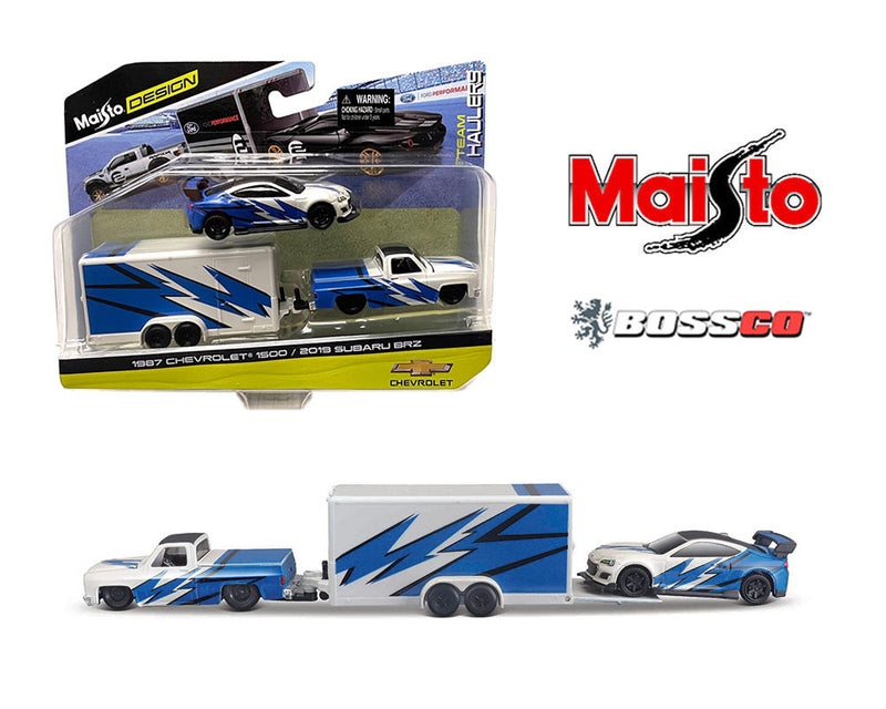 MAISTO '87 CHEVROLET SILVERADO, SUBARU BRZ & TRAILER