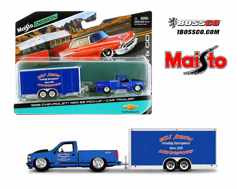 MAISTO '99 CHEVROLET 454 SS w/CAR TRAILER "COLE JOSEPH" *** PRE ORDER