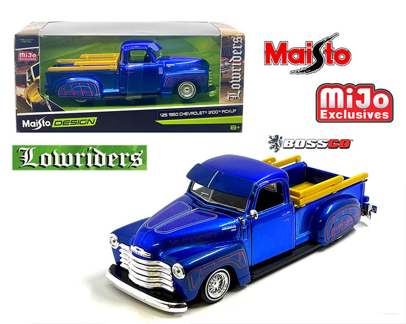 MAISTO 1/24 1950 CHEVROLET 3100 PICKUP LOWRIDER "BLUE"