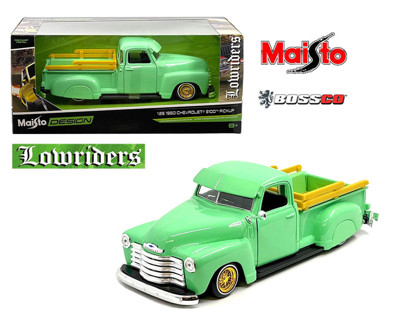 MAISTO 1/24 1950 CHEVROLET 3100 PICKUP LOWRIDER "LIGHT GREEN"