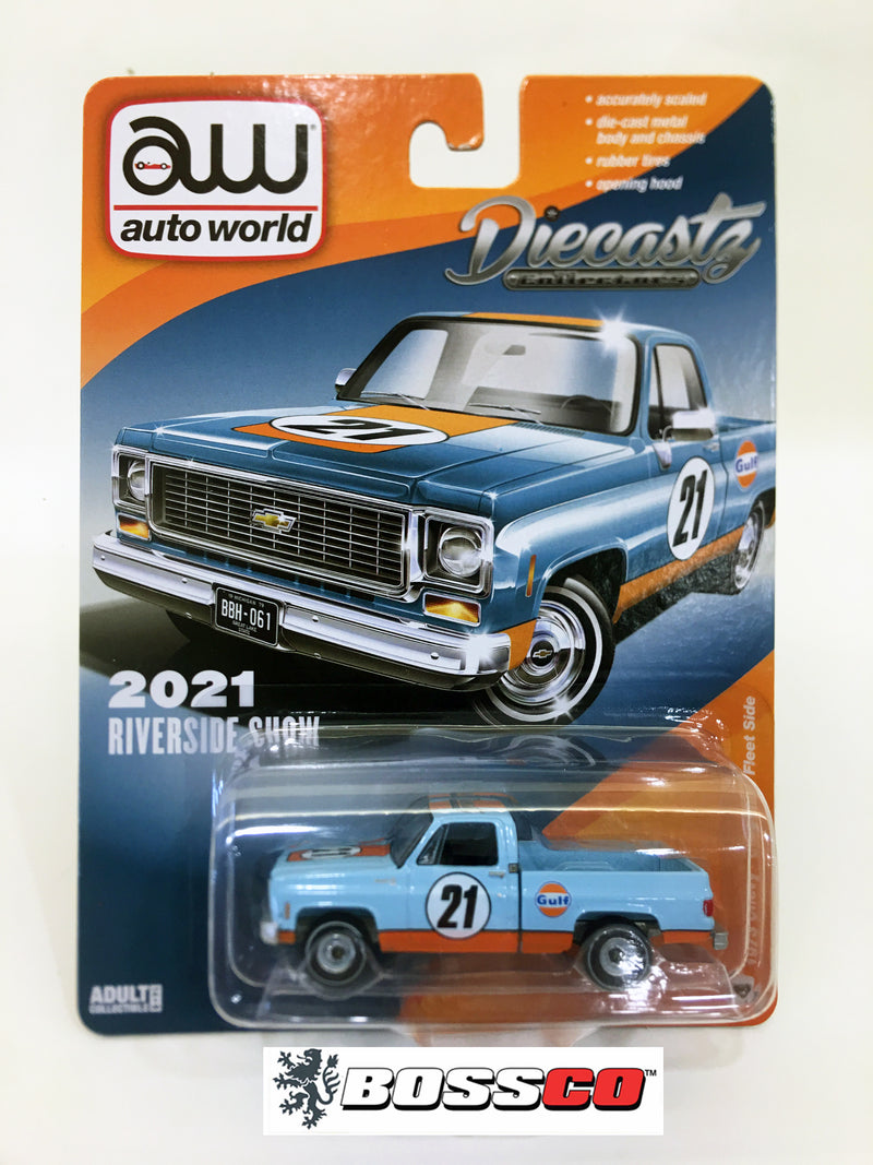 AUTOWORLD - '73 CHEVY C10 RIVERSIDE SHOW #4 GULF (LT. BLUE)