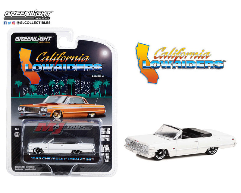 GREENLIGHT - '63 CHEVROLET IMPALA CONV. LOWRIDER (WHITE)