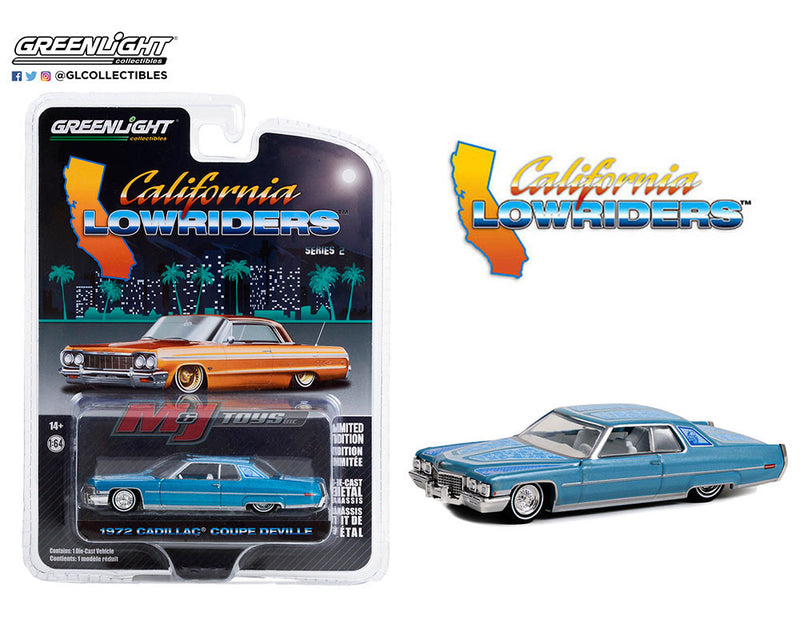 GREENLIGHT - '72 CADILLAC COUPE DEVILLE LOWRIDER (BLUE)