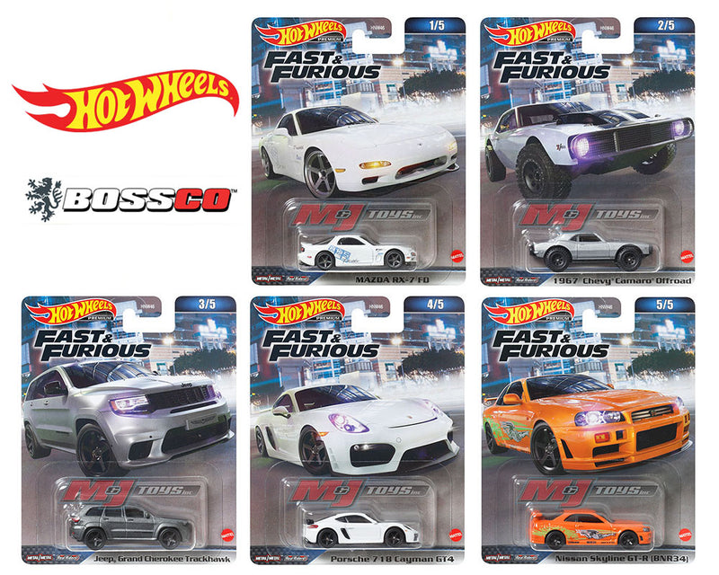HOT WHEELS - FAST & FURIOUS PREMIUM 2023 A ASSORT. (SET of 5)