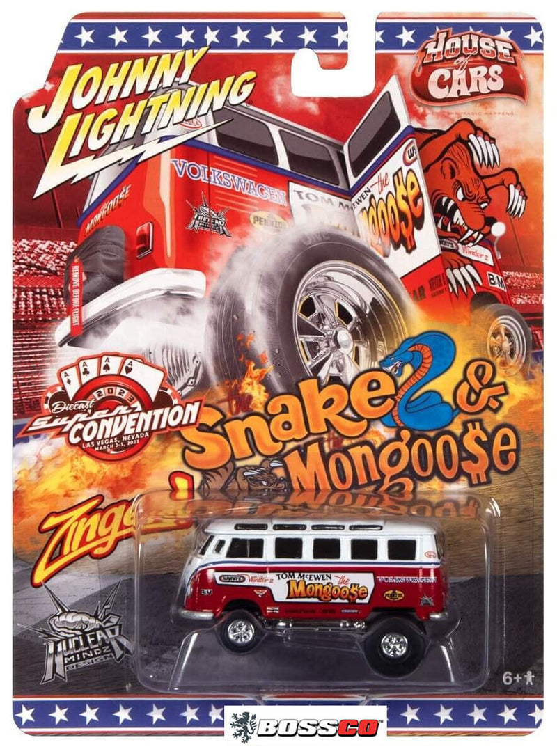 JOHNNY LIGHTNING- "2023 VEGAS" VW DRAG BUS ZINGER "MONGOOSE