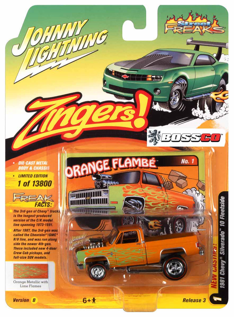 JOHNNY LIGHTNING - '81 CHEVY SILVERADO ZINGER "ORANGE"