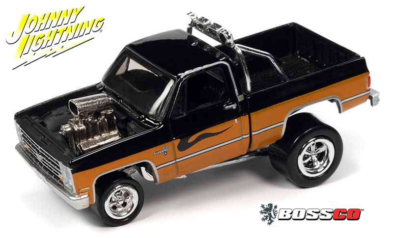 JOHNNY LIGHTNING - '85 CHEVY SILVERADO ZINGER "BLK/ORG"