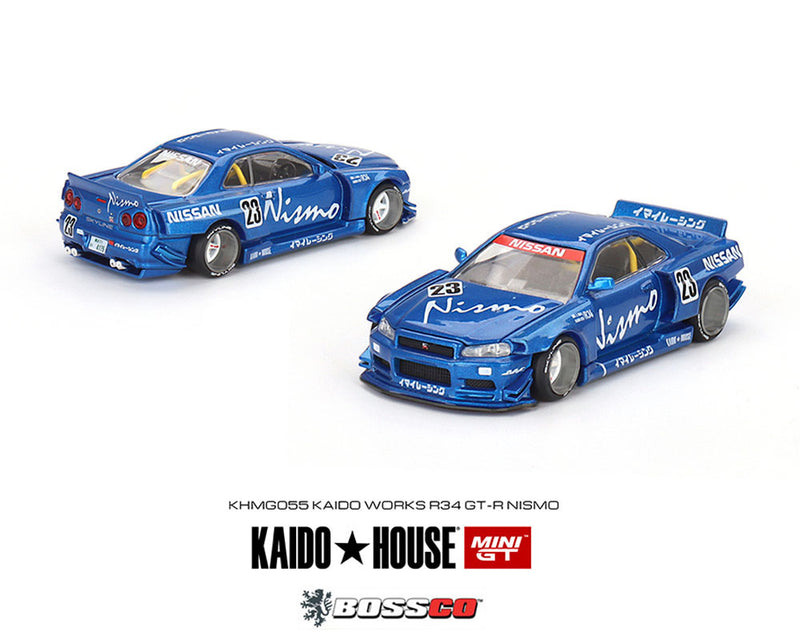 MINI GT - KAIDO HOUSE NISSAN SKYLINE GT-R (R34) "BLUE"