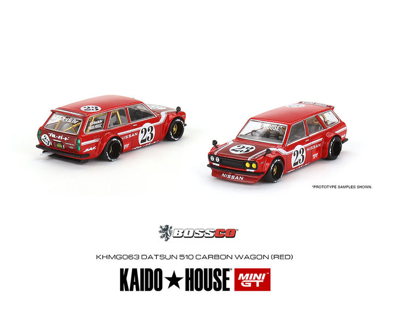 MINI GT - KAIDO HOUSE X DATSUN 510 WAGON "CARBON FIBER" RED