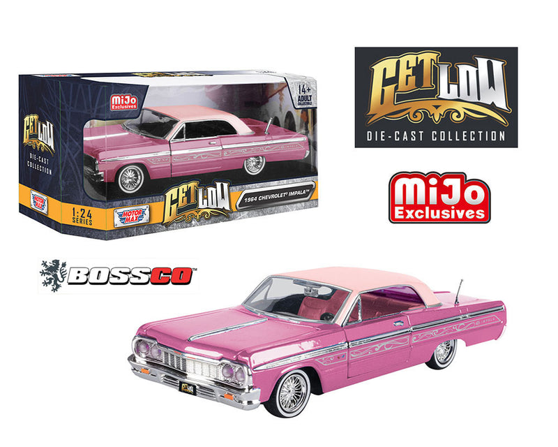 MOTOR MAX 1/24 1964 CHEVROLET IMPALA SS LOWRIDER "PINK"