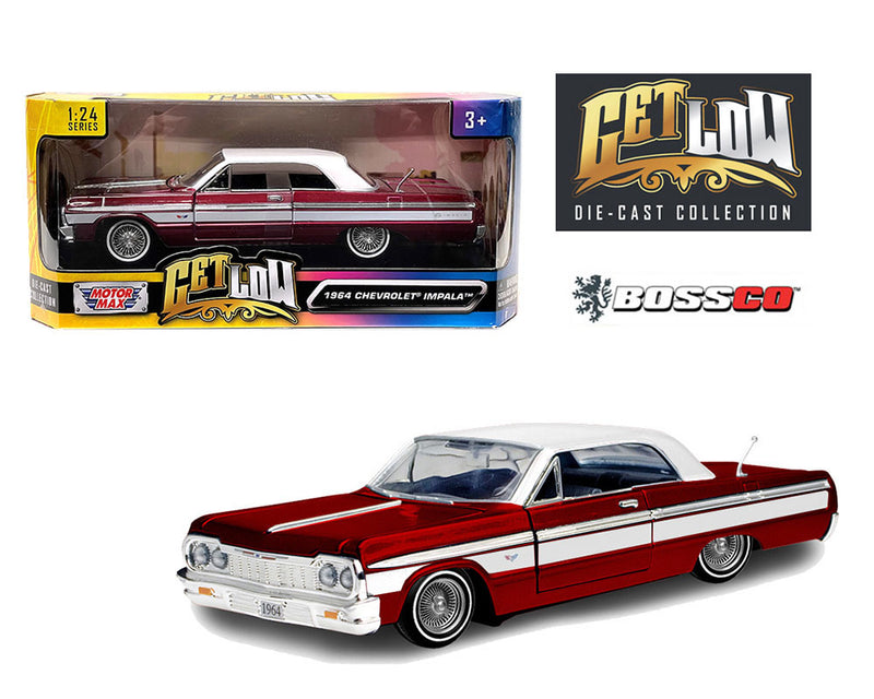 MOTOR MAX 1/24 1964 CHEVROLET IMPALA SS LOWRIDER "CANDY RED"