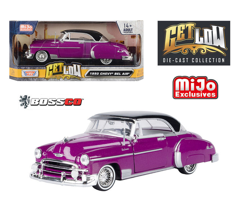 MOTOR MAX 1/24 1950 CHEVROLET BEL AIR LOWRIDER "PURPLE"