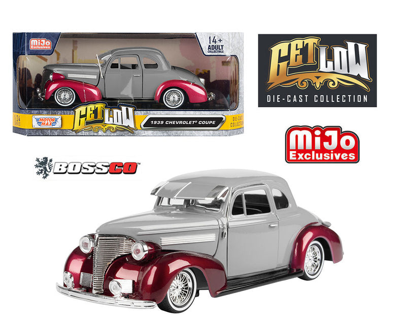 MOTOR MAX 1/24 1939 CHEVROLET COUPE LOWRIDER "GREY"
